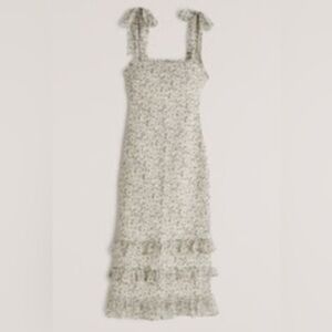 Abercrombie & Fitch Tiered Smocked Midi Dress Size Small, worn once